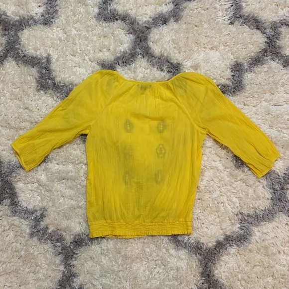 Old Navy Yellow 3/4 Sleeve Boho Top - Picture 6 of 6